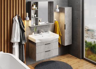 Подвесная тумба под раковину Onika Девис 108048 80см бетон чикаго